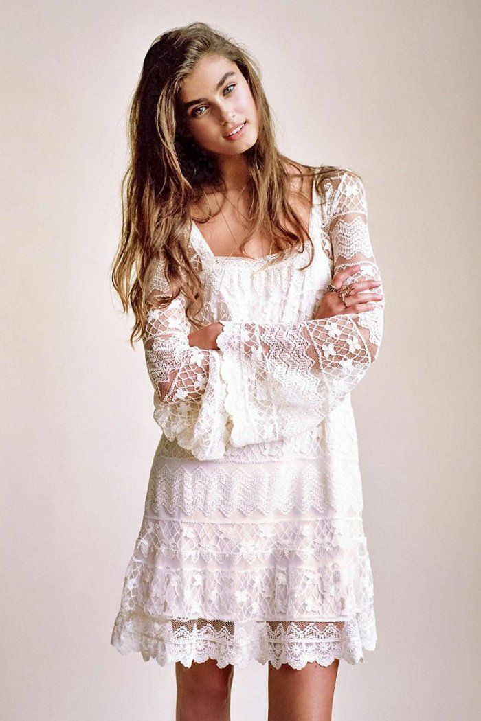 Robe été dentelle blanche
