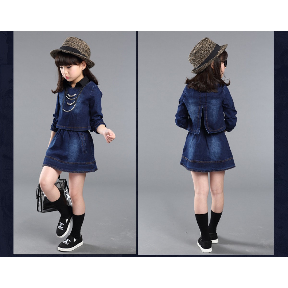 Robe fille en jean