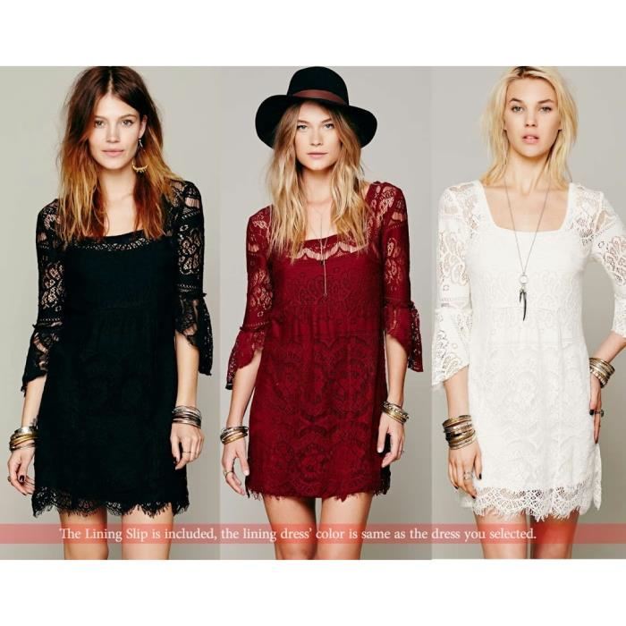 Robe dentelle 3/4