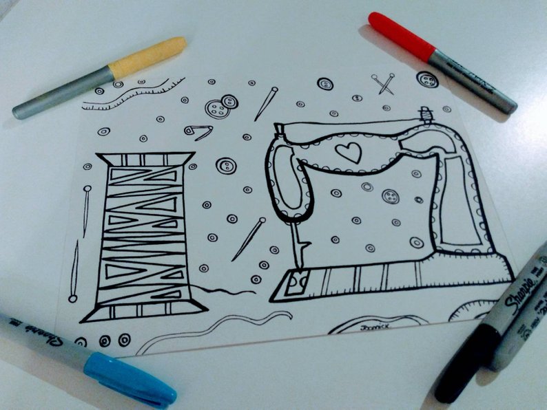 Coloriage machine a coudre