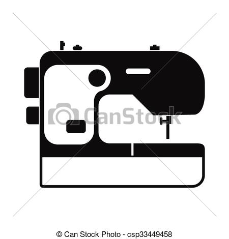 Dessin machine à coudre noir et blanc