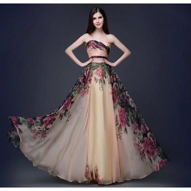 Robe de soirée à fleurs