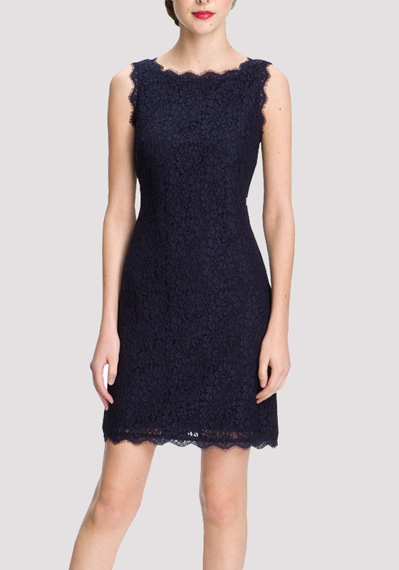 Robe dentelle bleu