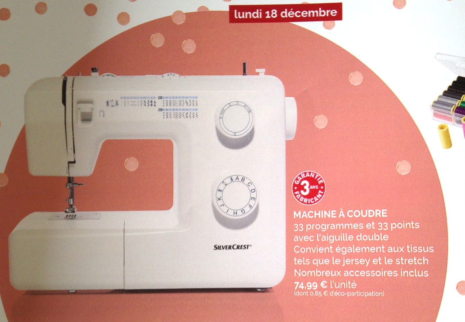 Machine a coudre lidl decembre 2017
