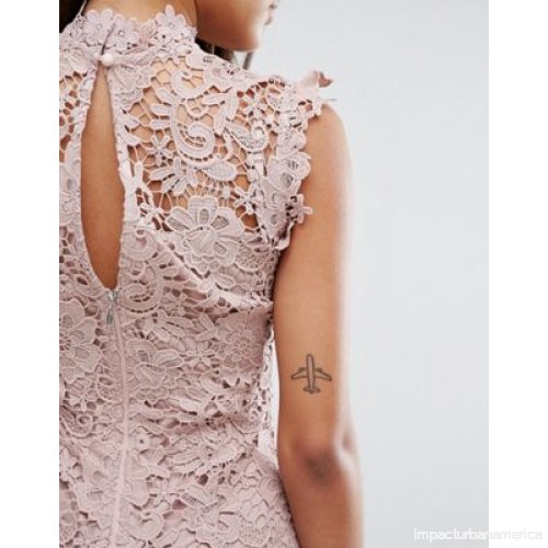 Robe dentelle taupe