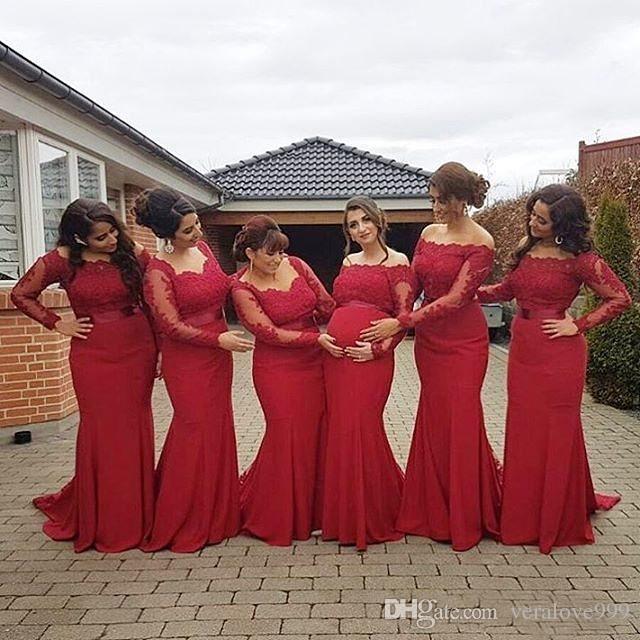 Robe fille d'honneur rouge