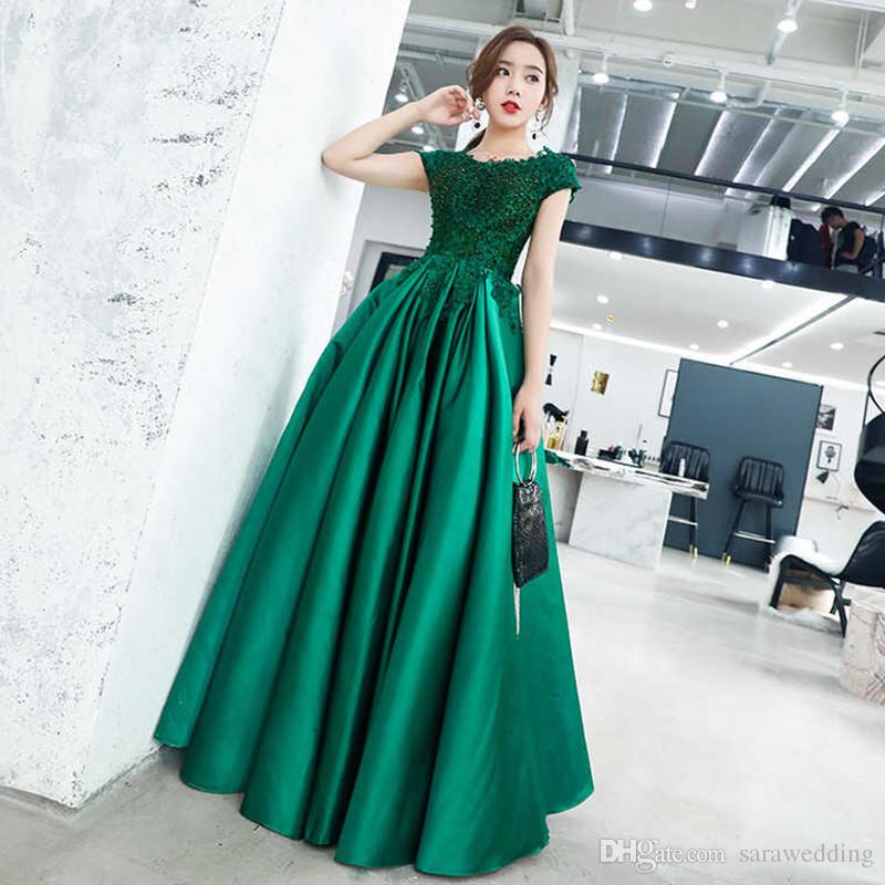 Robe de soirée vert foncé