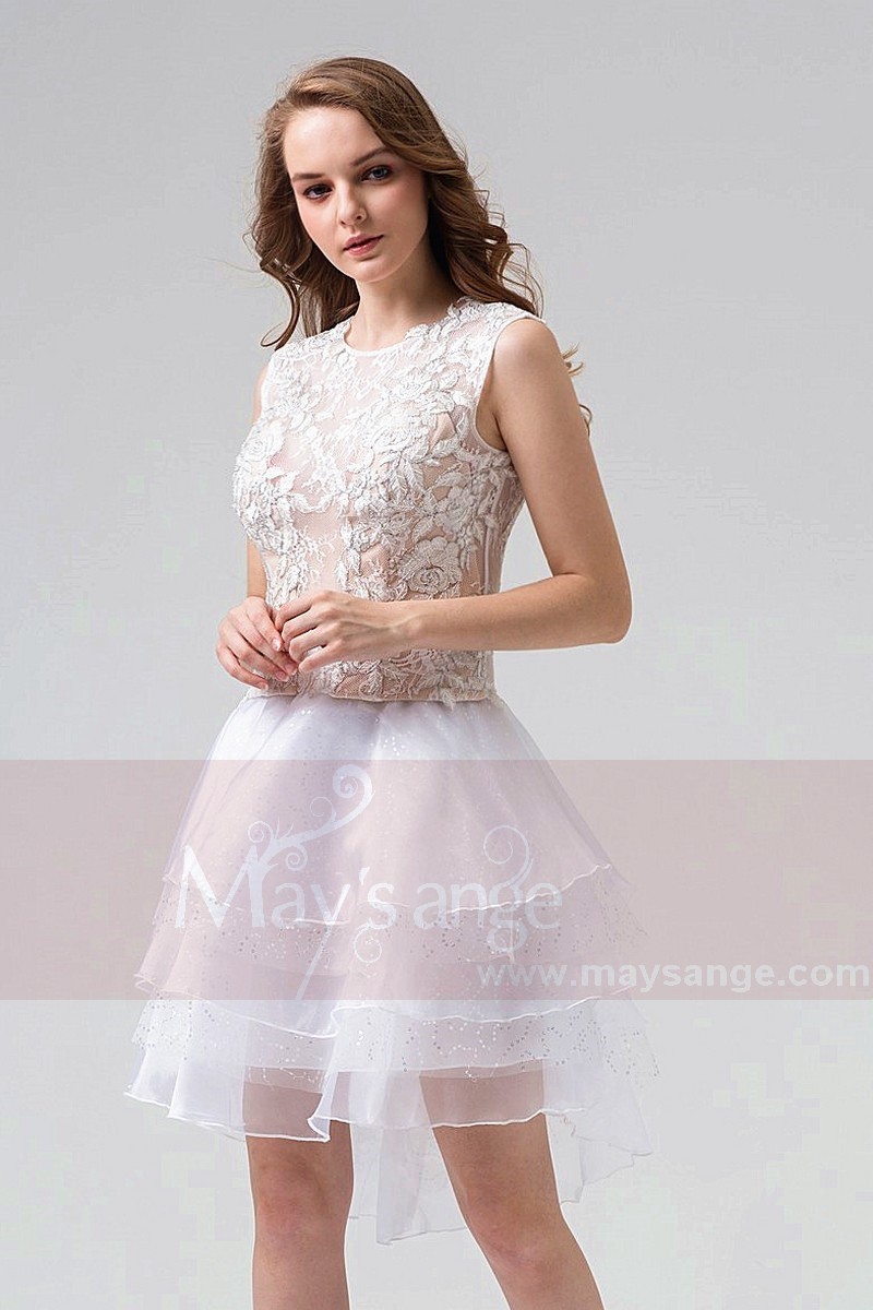 Robe courte dentelle blanche