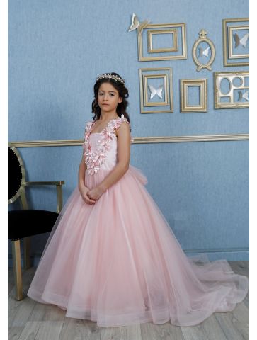 Robe ceremonie rose fille