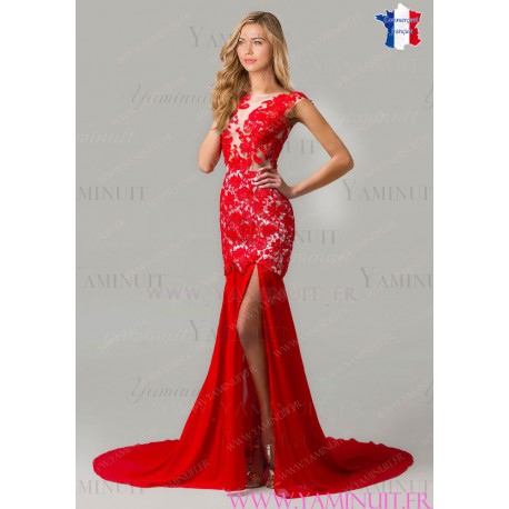 Robe dentelle blanche manche longue