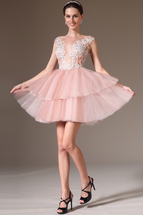 Robe cocktail courte rose