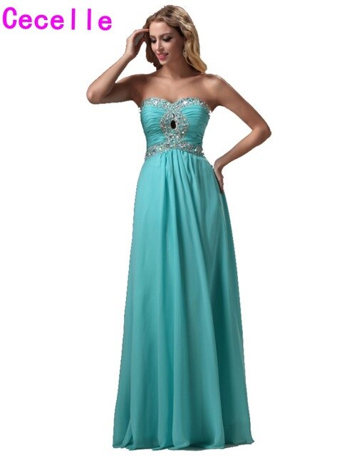 Robe de soirée turquoise