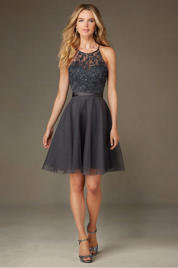 Robe grise soirée