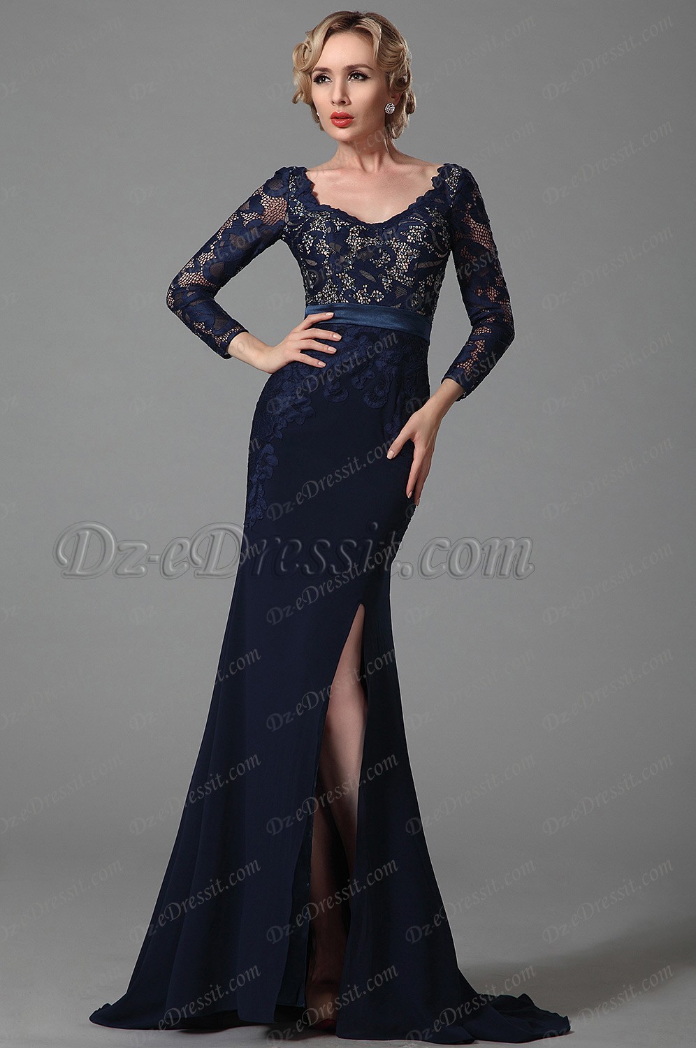 Robe manche longue dentelle