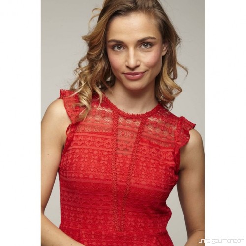 Robe dentelle rouge naf naf