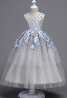 Robe fillette grise