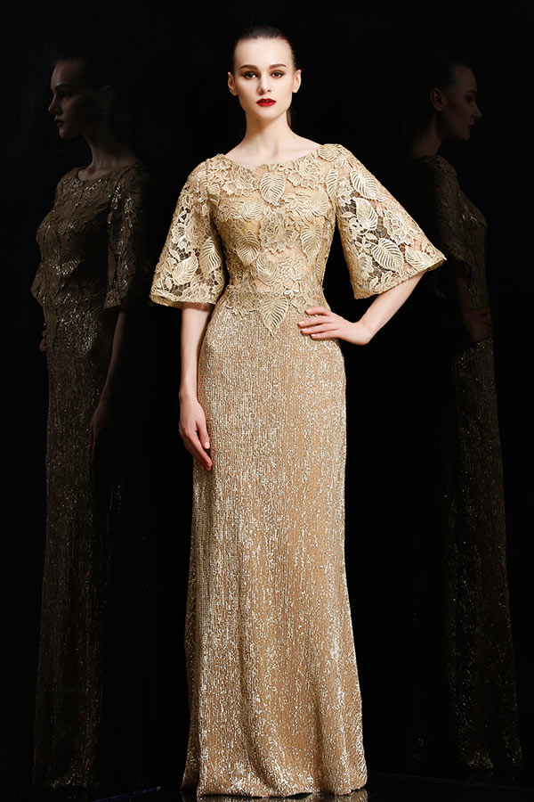 Robe en dentelle longue
