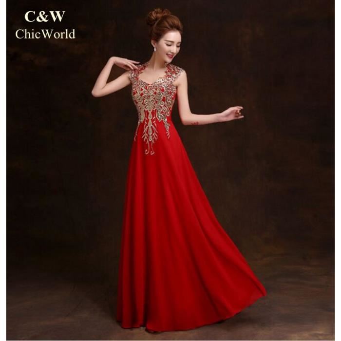 Robe longue de soirée rouge