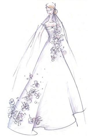 Dessin de robe de mariée