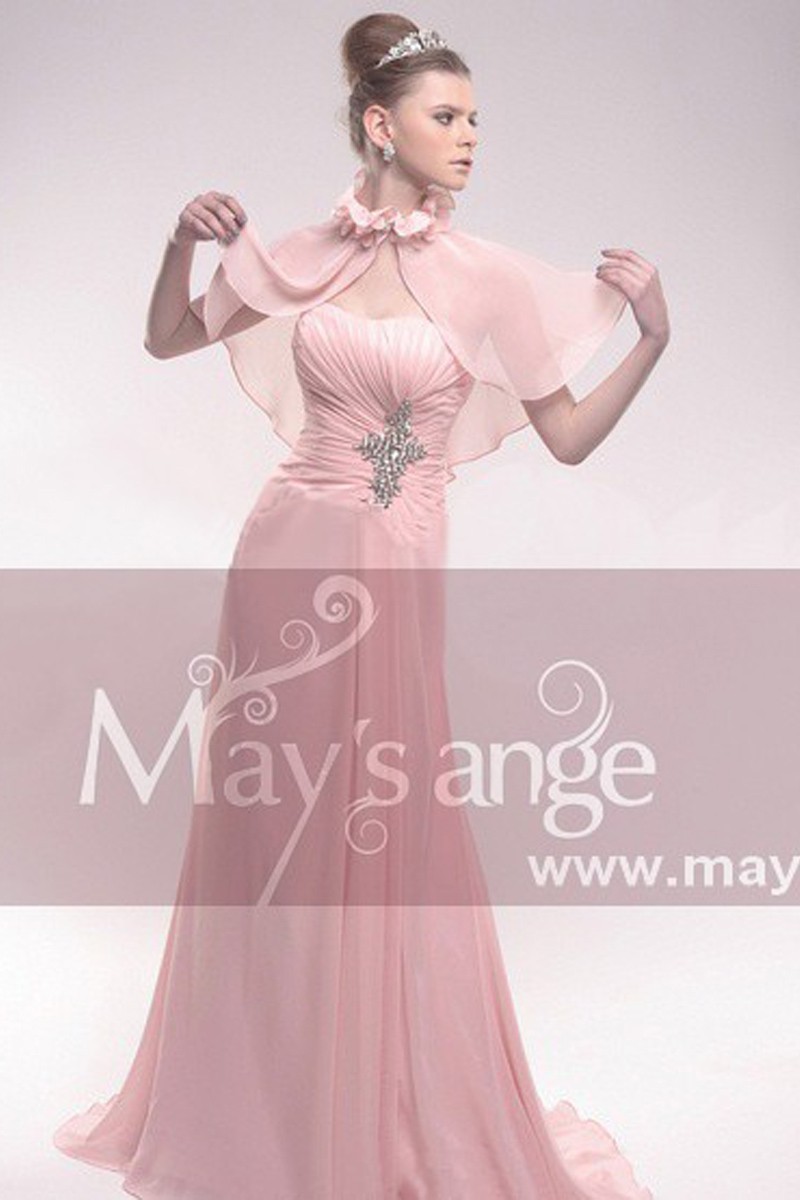 Robe ceremonie longue rose