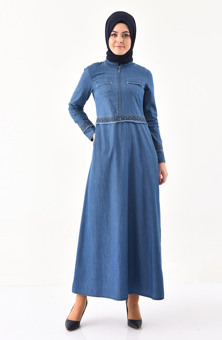 Robe jean dentelle