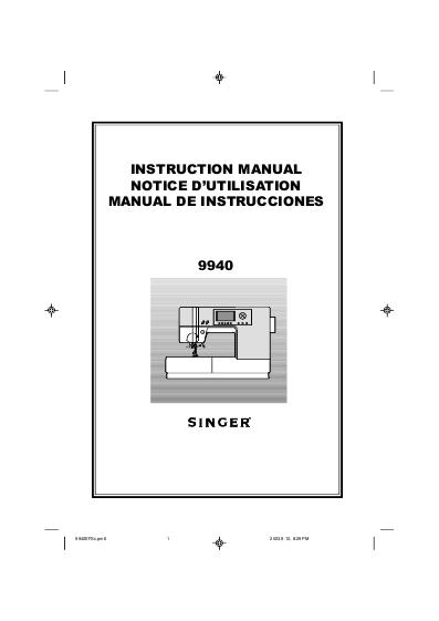 Mode d'emploi machine à coudre singer 5802c