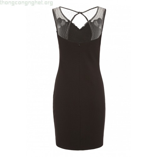 Robe droite dentelle noire